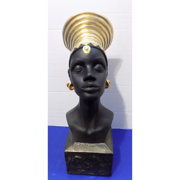NEW Black African Queen Statue Figurine Bust - Picture 2 of 5